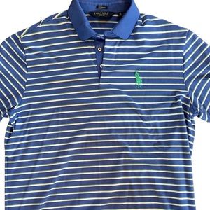 NWOT Polo Ralph Lauren Golf Performance Stripe Blue Green Polo Size XL